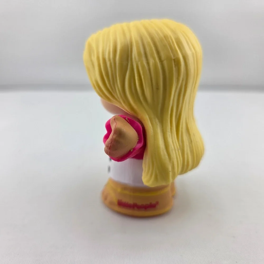 Fisher Price Little People Barbie Blonde Pink Shirt Checkered Skirt Figure 2022 - Picture 2 of 5